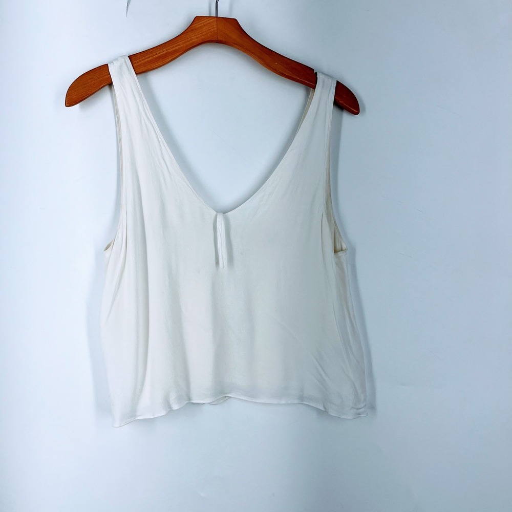 Wilfred Free People Womens V-Neck Front Tie Tank Top Minimalist Summer Size M